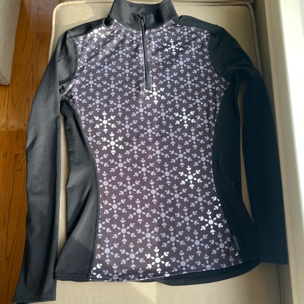 Hot Chillys Women’s Mid-Weight Base Layer Top Black Quarter Zip Top NEW Small